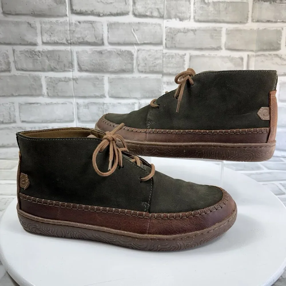 Clarks Men's Size 10.5 Hodson Mid Green and Brown Leather Boots